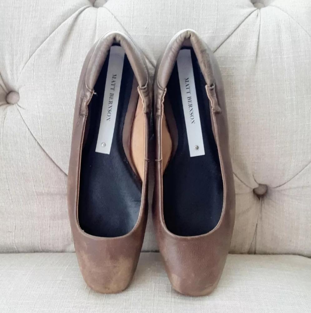 Matt Bernson Slip On flats brown Leather size 8
